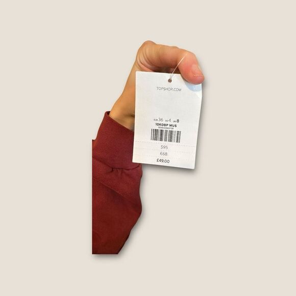 TopShop NWT Yellow polka Dot Midi Dress Open Back Size 4 - Picture 7 of 8